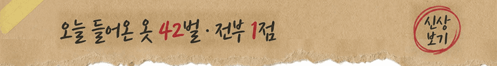 오늘 들어온 옷 42벌 · 전부 1점